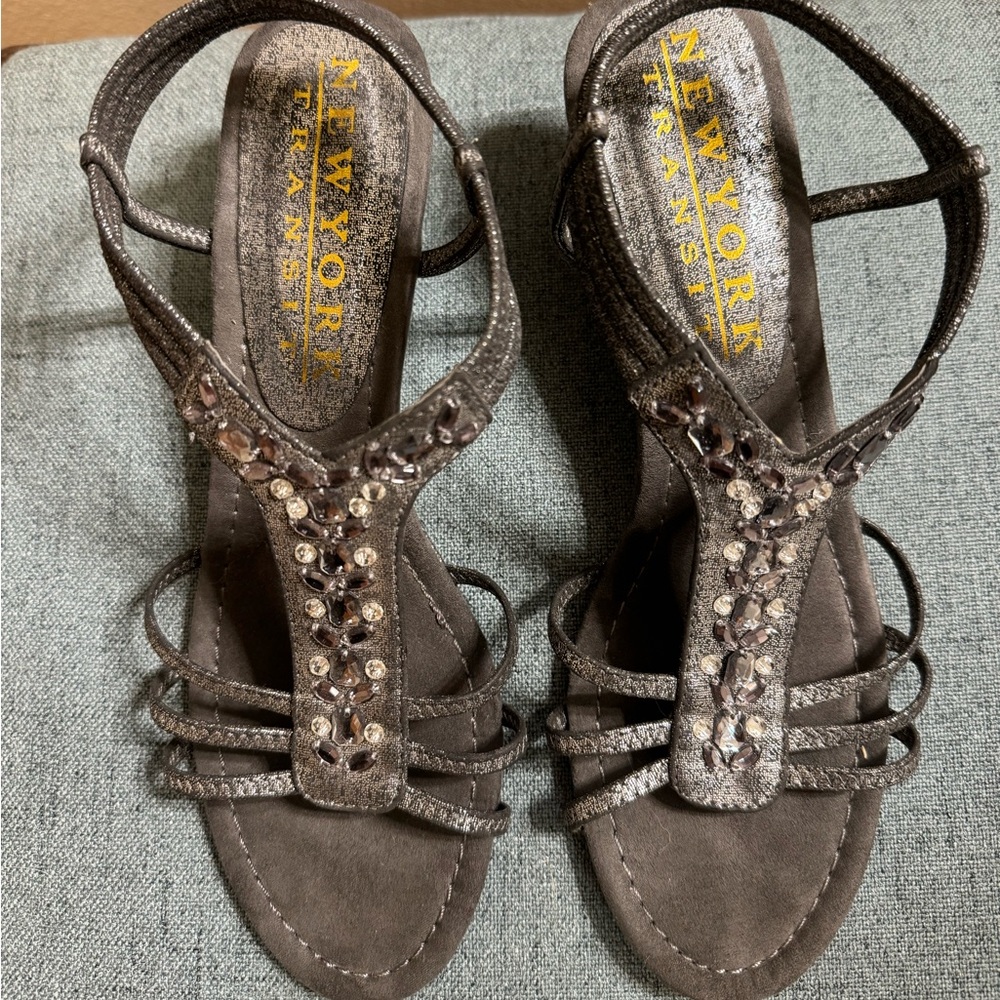 New York Transit wedge sandals